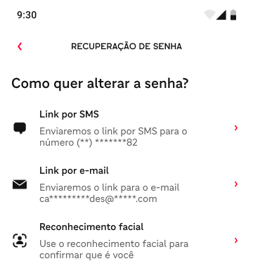 Recuperação de credenciais iFood - Senha